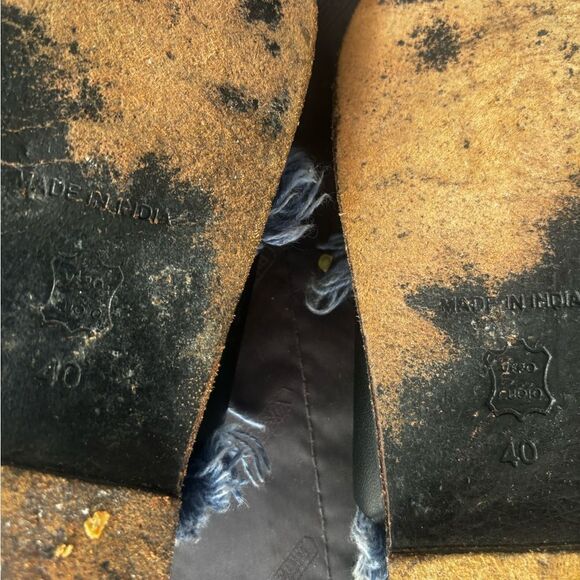 Anthropologie Antik Batik Sandals Fringe flats crisscross tweed distressed shoes - Picture 4 of 8